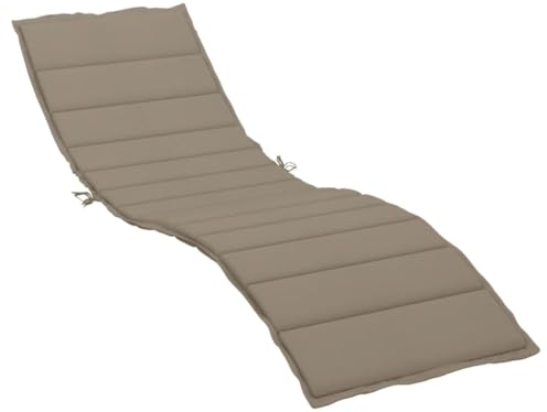 vidaXL Sonnenliegen-Auflage Taupe 200x50x3 cm Stoff