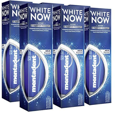 6x Mentadent White Now Original Zahnpasta Aufheller, 6 Zahnpasta, je 75 ml