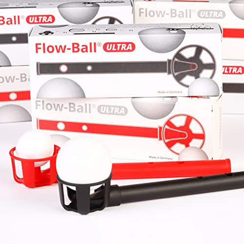 Flow-Ball ULTRA 2er Set rot & schwarz I Atemtrainer zur Optimierung Einer konstanten Luftsäule I 8 Widerstände I Atemtrainingsgerät für lockere Atemübungen I Lungentrainer für Junge & ältere Menschen