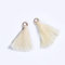 Duories 50 Stück Mini Quasten Anhänger,3cm Baumwolle Fransen Tassel Troddel Armband Schlüsselanhänger Basteln Quaste für Ohrringe Schmuckherstellung Taschen Lesezeichen DIY Handwerk Zubehör,Beige
