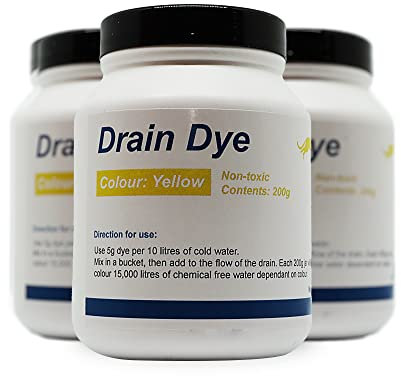 Lecksuchfarbe, 200 g, Farbe zur Erkennung von Lecks in Fallrohren und Schwimmbädern, Flüssigkeitsprüfer, sehr effektiv, sehr einfach zu verwenden, mischen und fertig (gelb)