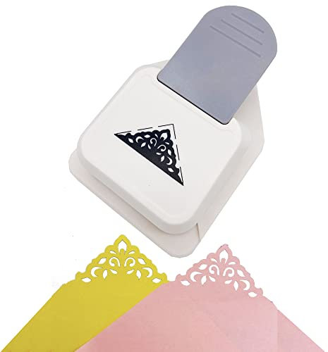MIAO JIN Grande perforatrice d'angle triangulaire motif fleur pour scrapbooking, loisirs créatifs, photo, fabrication de cartes (couleur aléatoire)