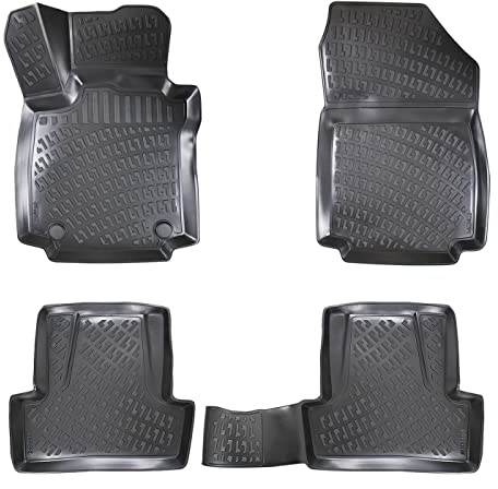 fussmattenprofi.com 3D Auto Gummimatten für Renault Clio 4 Baujahr 2012-2019 | Extra Hoher Rand 5cm Allwetter Geruchlos rutschfest Gummifußmatten Fussmatten Set