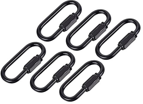 YOKIVE 6Stk Kette Anschlüsse Ideal für Licht (Schwarz 4mm Dick)