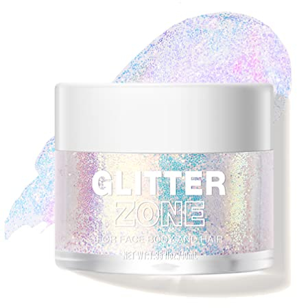 LANGMANNI Holografischer Körper Glitter Gel/Lidschatten Kosmetik-Grade für Körper,Gesicht,Haar und Lippe.Farbveränderndes Glitter Gel unter Licht. -1.35 oz (2# Sparkling Pink)