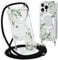 Yoedge Magnetique Coque pour iPhone 8/iPhone 7/SE 2020/SE 2022 4,7 con Cordon, Compatible avec MagSafe, Transparent Silicone Antichoc Protection Étui Housse Collier Case avec Aesthetic Motif 2-Floral