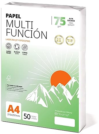 Ofituria Kopierpapier, DIN A4, 75 g/m2, 50 Blatt, Mehrzweckpapier für Laser- und Tintenstrahldrucker, Kopierer, Bürobedarf, Schulbedarf, Packung zu 50 Blatt, 75 g