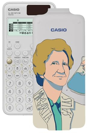 Casio FX-991SP CW, Calculadora Científica con Margarita Salas ilustrada por Clara Santos, Recomendada para el Currículum Español y Portugués, 5 Idiomas, más de 560 Funciones, Solar, Color Blanco