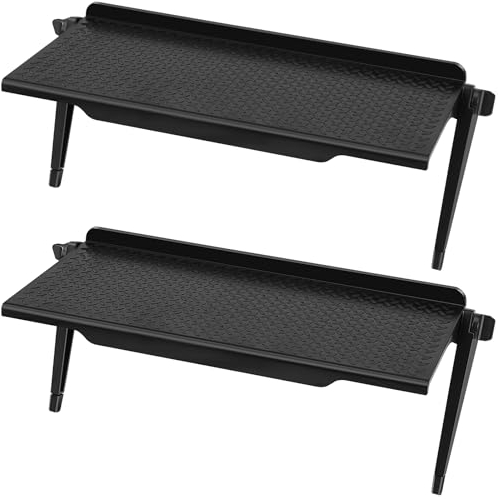 Étagère Supérieure de l'Écran, 2 Pièces Écran Réglable Tablette Supérieure TV, Rack de Stockage Pliable pour Moniteur, Consoles de Jeux, Routeurs, Haut-parleurs, Boîtes Multimédia