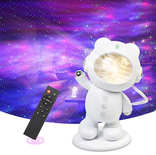 Mexllex Projecteur Galaxy, Petit ours Projecteur ciel etoile plafond, Minuterie, Télécommande et 360°Angle Réglable, veilleuse enfant projecteur Veilleuse Projecteur