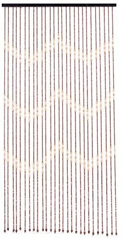 Holzvorhang Türvorhang Insektenschutz Hölzern Perlenvorhang Fadenvorhang Dekor Vorhang Deko Raumteiler 90 x 175 cm (Holz)