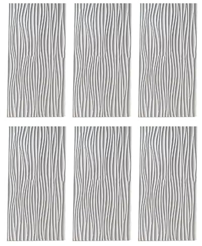 Innovz 3D Wave Wall Panels PU Paneling, Interior Wall Decor Covering Panels, Pack of 6 Paintable Accent Wall, Bedroom Home Decoration, 46 Sq Ft Coverage(White)