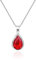 Linawe Silber Kette Damen Rot Rubin Halskette Anhänger Silberkette, Diamant Geburtsstein Kristall Kette Kettenanhänger, Charm Kette Damenkette Schmuck Set Jewelry Modeschmuck