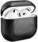ICARER Premium Genuine Leather Shockproof Protective Case Cover for Apple AirPods 4 Earphones Charging Case (LED Visible) Support Wireless Charger - Black