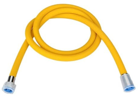 1-teiliger Brauseschlauch, verdicktes explosionsgeschütztes Silikon, Heißwasser-Regenbrausenrohr, Gewinde G1/2', Gelb, 150 cm, D 15