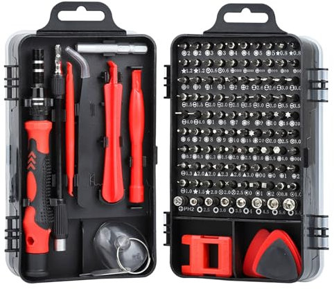 Juego de destornilladores de precisión 115 en 1, kit de herramientas de reparación profesional de acero al cromo vanadio para computadora, reloj, cámara, teléfono móvil, laptop, lentes, electrónica,