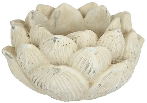 Flair Flower Antikes Pflanzgefäß Lotus-Blume Blumentopf Kübel Pflanzkübel Blumenkübel Pflanzgefäß Blumenständer zum Bepflanzen für Sukkulenten Gartendeko Terrassendeko, 10x17cm, Lotus