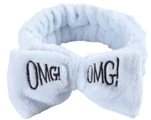 OMG Haarbänder mit Buchstabenschleife, vielseitig einsetzbar, für Mädchen und Damen, weiche Turbane, elastische Haarbänder, Korallen-Fleece, Make-up-Assistent, Kopfbedeckung (4)