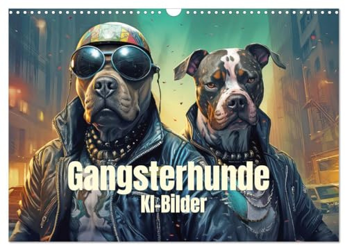 Gangsterhunde - KI-Bilder (Wandkalender 2026 DIN A3 quer), CALVENDO Monatskalender: Tierische Gangsterbande humorvoll inszeniert (CALVENDO Spass)
