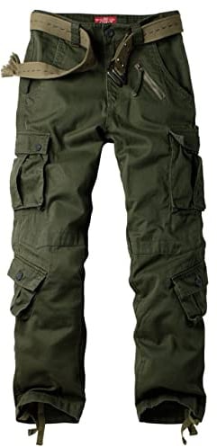 pluvialix Damen Hosen Cargo Hose Multi Taschen Wanderhose Workwear Reißverschluss Armee Militär Outdoorhose Relaxed-Fit Trekkinghose Cargohose