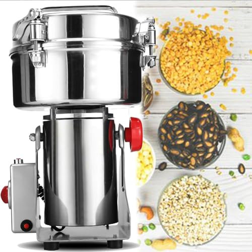 800g/1000g/1500g/2000g/2500g/4500g Electric Grain Grinder Spice Grain Mill Stainless Steel 35000RPM High Speedy Grinding for Dry Spice Herbs/Nut/Coffee/Rice 800g
