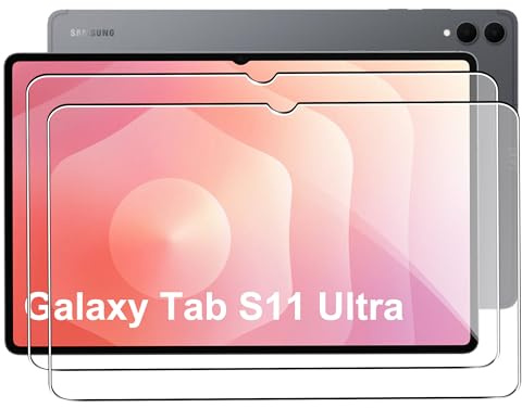 Fitudoos [2 Pack] Cristal Templado protector de pantalla para Samsung Galaxy Tab S11 Ultra 14.6 Pulgada,[9H Dureza] [Alta Definicion 0.3mm].