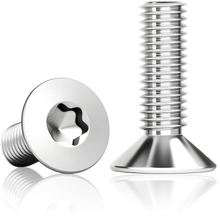 60 Stück M4x20 mm Senkkopfschrauben Edelstahl A2 V2A 304 Torx | M4x20 mm Edelstahl A2 V2A 304 mit Torx und Vollgewinde für Möbel, Geräte, Werkstatt und DIY