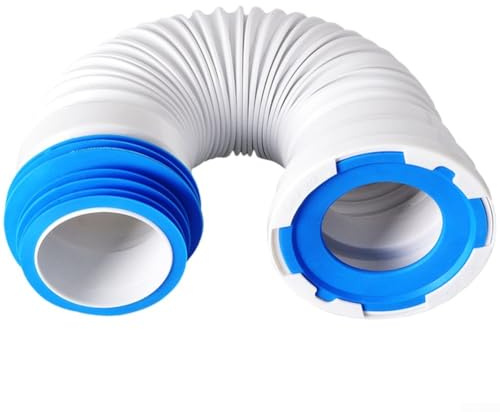 Flexible Toilet Pan Connector Adjustable WC Waste Pipe 20cm - Rubber Seal Drain Hose for Bathroom Sink & Soil Stack Fittings UK Standard(A)