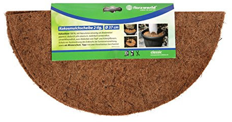 Floraworld Kokosmulchscheibe 2 teilig Classic, Braun, 37 x 37 x 1 cm