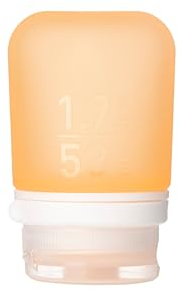 humangear GoToob+ Nachfüllbare Silikonflaschen in Reisegröße mit Verschlusskappe, orange, klein (1,7 oz)