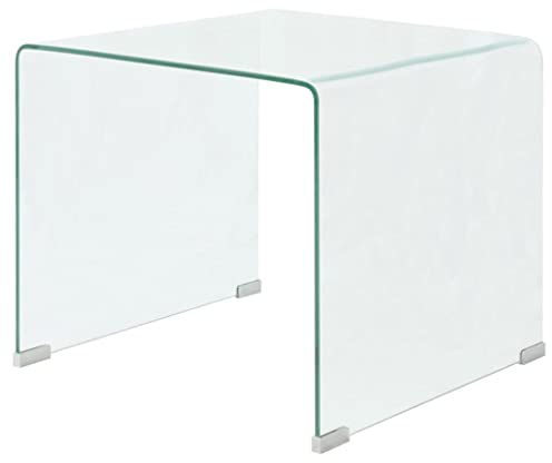 vidaXL Table Basse Table de Salon 49,5 x 50 x 45 cm Verre trempé Transparent