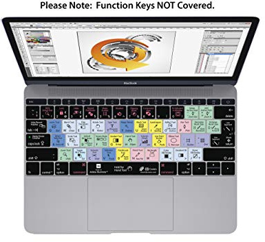KB Covers Illustrator Keyboard Cover - langlebige Tastaturabdeckung, deutsches Layout, abwaschbar - für MacBook Air 13 und Pro 2008+, schwarz