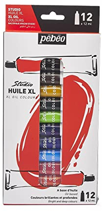 Pebeo - XL Oil Studio - Set de óleos para artistas profesionales y aficionados - 12 colores, 12 ml