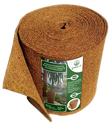 Saferide | Kokosfasermatte Winterschutzmatte Pflanzenschutz Kokosmatte Frostschutz 100% Biologisch Witterungsbeständig Abbaubar 800g/m2 (0,5mx10m)