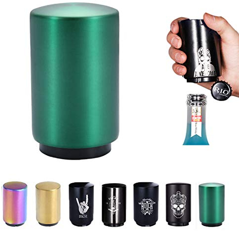 Bottle Opener, Stainless Steel Beer Bottle Opener Christmas Gifts for Weak Hands and Beer Lovers,Magnetic Push Bottle Opener Kitchen Gadgets Accessories Gifts for Men Dad Birthday Christmas Gifts