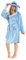 Disney Lilo & Stitch Bademantel Damen, Morgenmantel Damen Stitch, Fleece Bademantel mit Kapuze, Hausmantel Damen und Teens S-XL (XL, Blau)