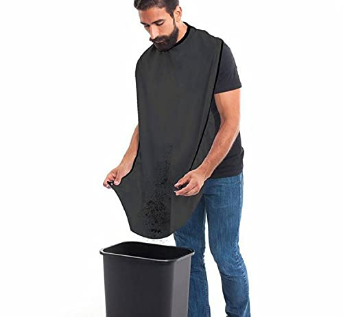 TYXSHIYE Bartfänger, Tragbares Bartrasier-Lätzchen mit Saugnäpfen, Bartschneide-Schürze 120 x 78 cm, Perfektes Pflege-Geburtstagsgeschenk für Männer Vater-Ehemann-Trimm-Schneidekap(Schwarz)