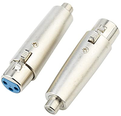iYueMps Adaptador XLR a RCA, adaptador XLR hembra de 3 pines a RCA hembra para micrófono de audio (2 x RCA hembra a XLR hembra)