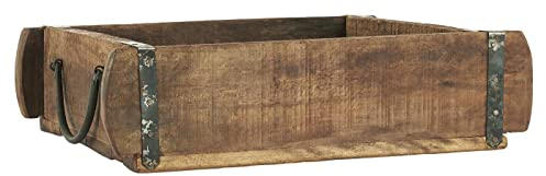 Vintage Holzkiste Tischdeko Allzweckkiste Besteckkorb Kräuterbeet Holzkiste Dekokiste Ziegelform unika Vintage (Ziegelform mit Griffen 30x25x8cm)