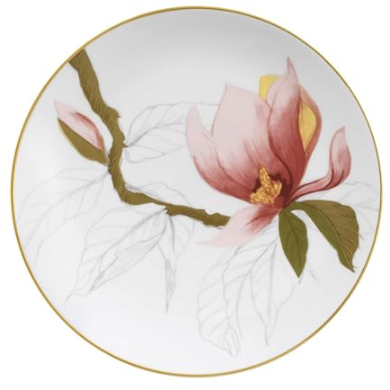 Royal Copenhagen Flora Teller Magnolie, 19 cm, Weiß/Mehrfarbig