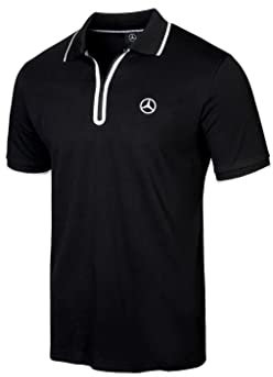Mercedes-Benz, Polo uomo con cerniera prodotto ufficiale., Nero , XL