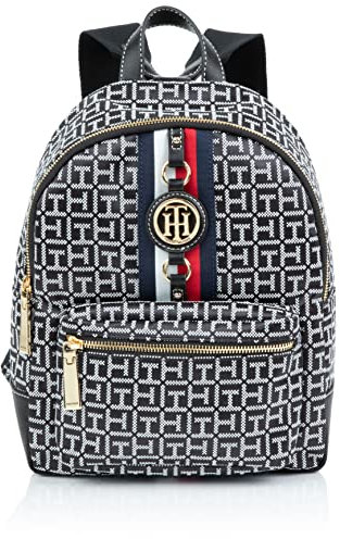 Tommy Hilfiger Damen Jaden Plus Rucksack, Schwarz/Weiß, Einheitsgröße