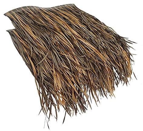 ZAKSEM Simulation Thatch Tile Roof Hot Melt Plastic Palm Thatch Tile,Tear-resistant,Fireproof Safer,For Tiki Bar Garden Patio Deck Gazebos Wall House(Size:30pcs,Color:Fireproof Palm)