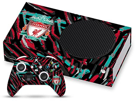 Head Case Designs Offizielle Liverpool Football Club Abstrakter Pinsel Kunst Vinyl Haut Gaming Aufkleber Abziehbild Abdeckung kompatibel mit Xbox Series S Console and Controller Bundle