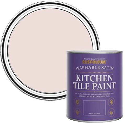 Rust-Oleum Pink water resistant Kitchen Tile Paint in Satin Finish - Elbow Beach 750ml