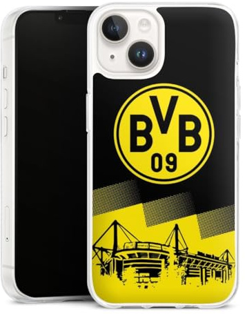 Silikon Hülle kompatibel mit Apple iPhone 14 Case transparent Handyhülle BVB Borussia Dortmund Stadion