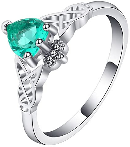 Ring Silber Vintage, Trauringe Frauen Größe 60 (19.1) Keltischer Knoten Valentinstag Ring Geschenk