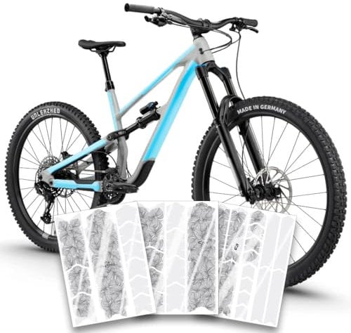 unleazhed Bike Protection BP01 Frame Monstera Black GLÄNZEND| Rahmenschutzfolie für Mountainbikes | Made in Germany | 35 -teiliges komplett Rahmenschutz-Set | extrem reißfest