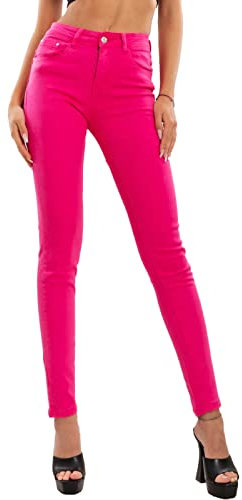 Toocool Jeans Donna Pantaloni Skinny Slim Elasticizzati Aderenti VI-8006 [S,Fuxia]