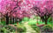 CUSMA Fototapete 3D Fototapete Kirschblüte Wald Garten Wohnzimmer Schlafzimmer Abziehbild Dekoration